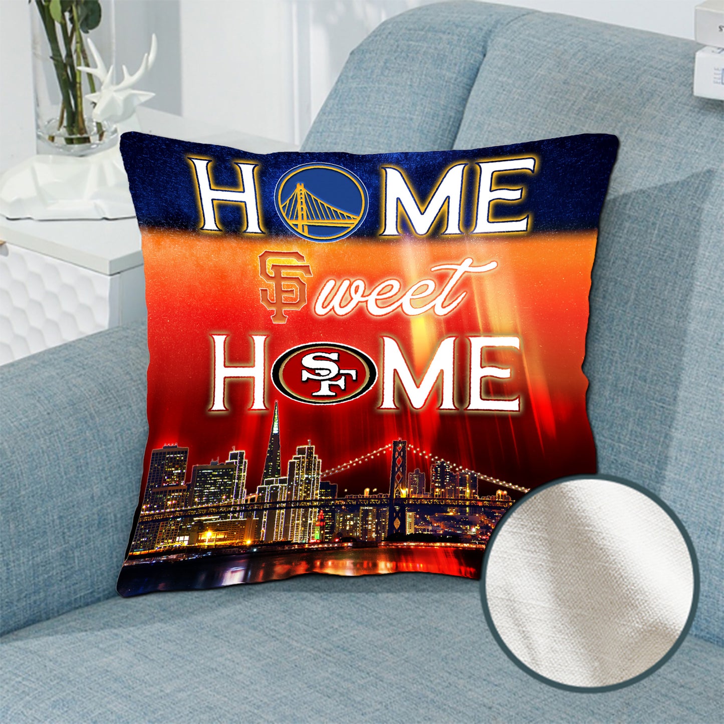 Home Sweet Home Skyline Pillow - 1 side Print - (Insert Included) - SF