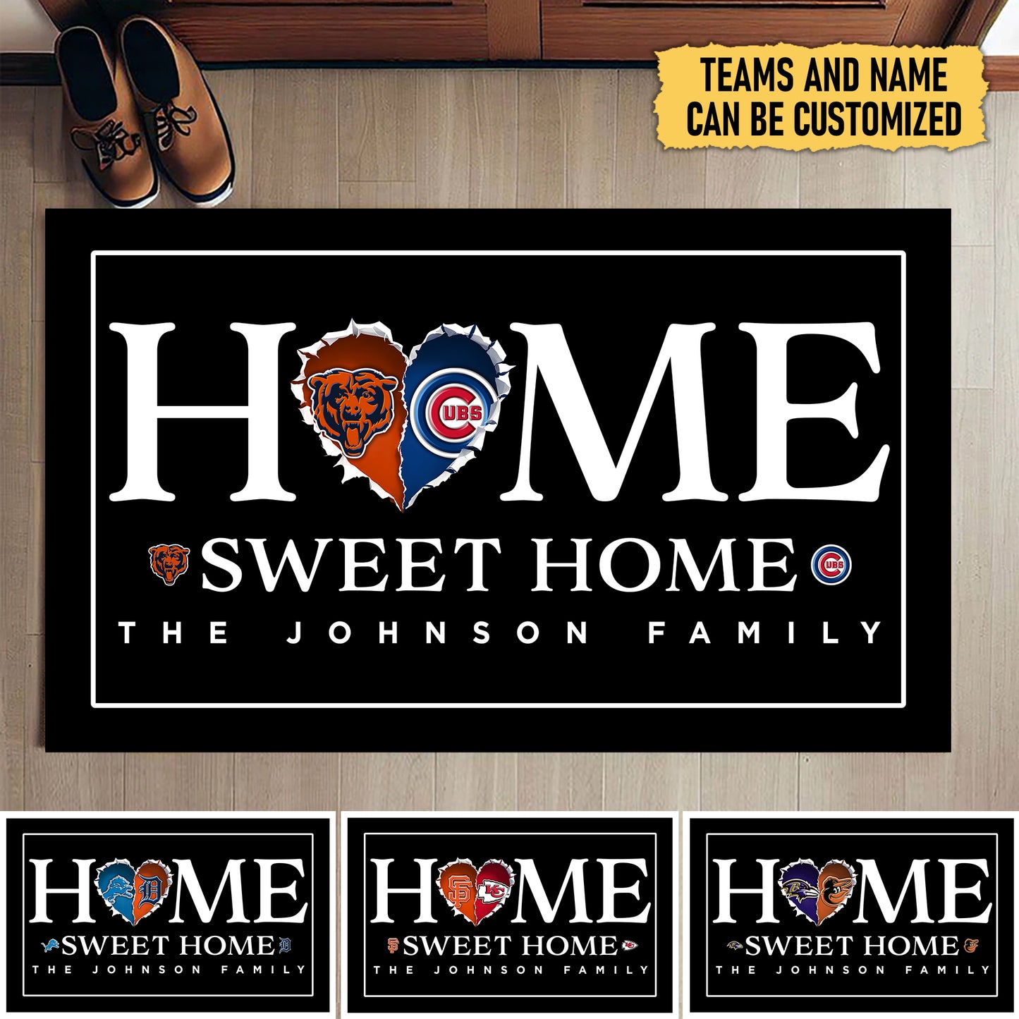 Home Sweet Home Heart Doormat - Customized Doormat