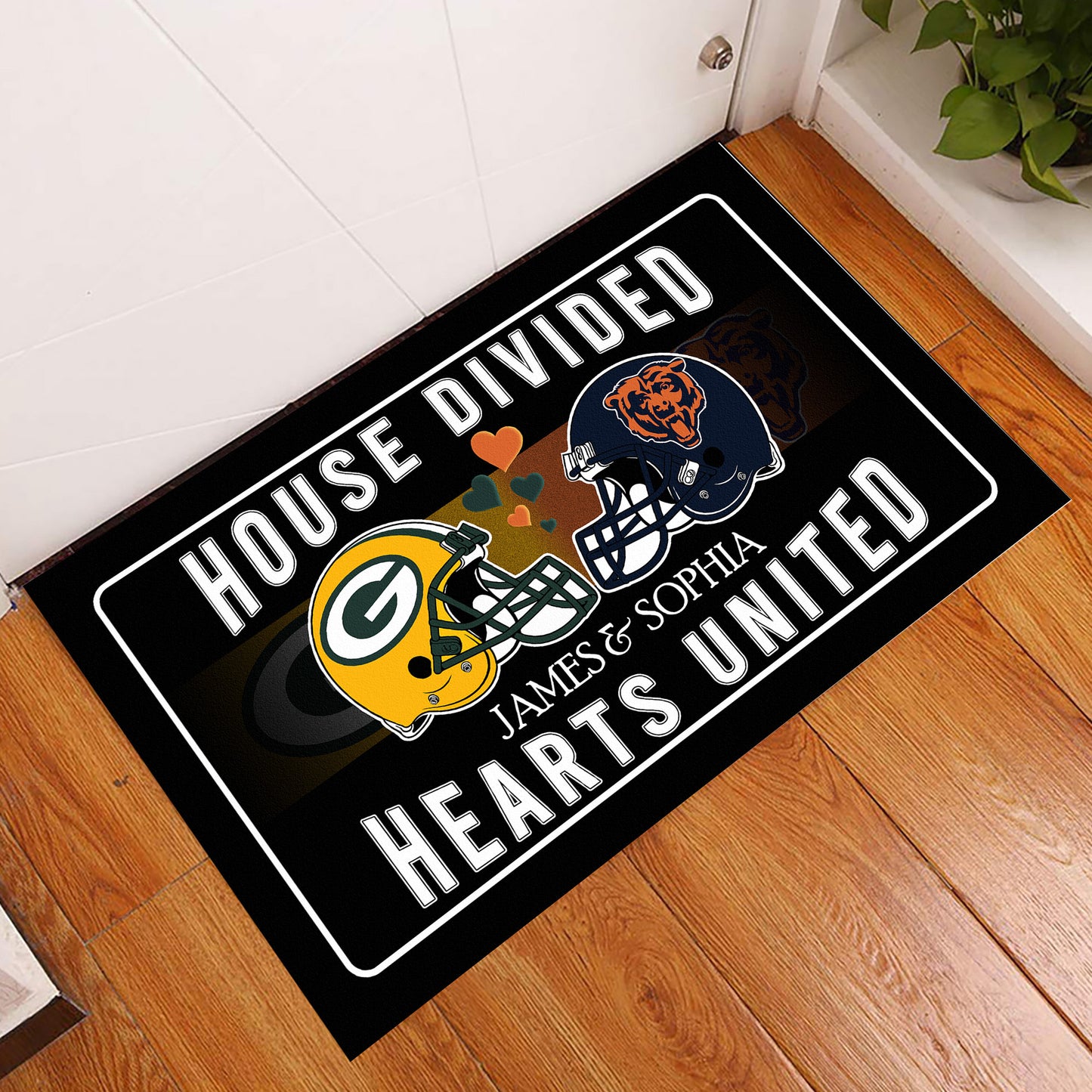 House Divided Hearts United - Customized Doormat - Anti Slip Indoor Doormat