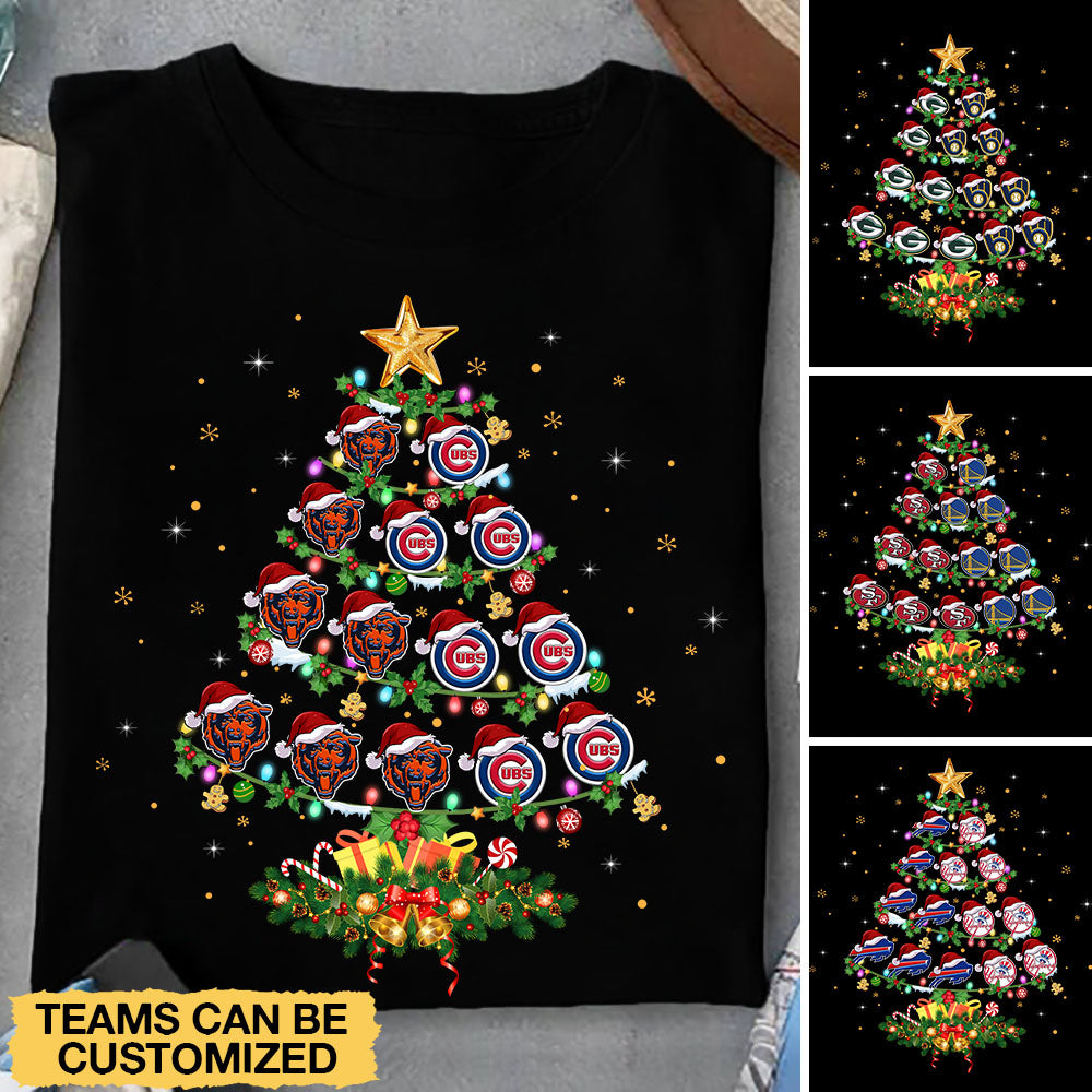Christmas Tree Two Teams Shirt - Customized Shirt