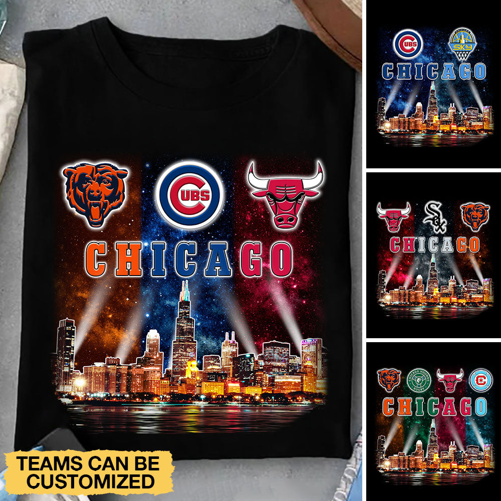 My Teams Chicago Skyline Shirt - Customized Shirt (clt)