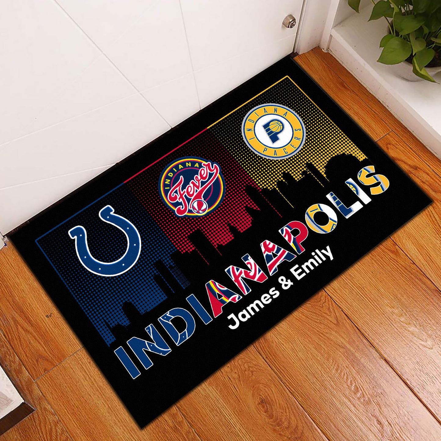 Indianapolis Skyline Doormat - Customized Doormat - Anti Slip Indoor Doormat
