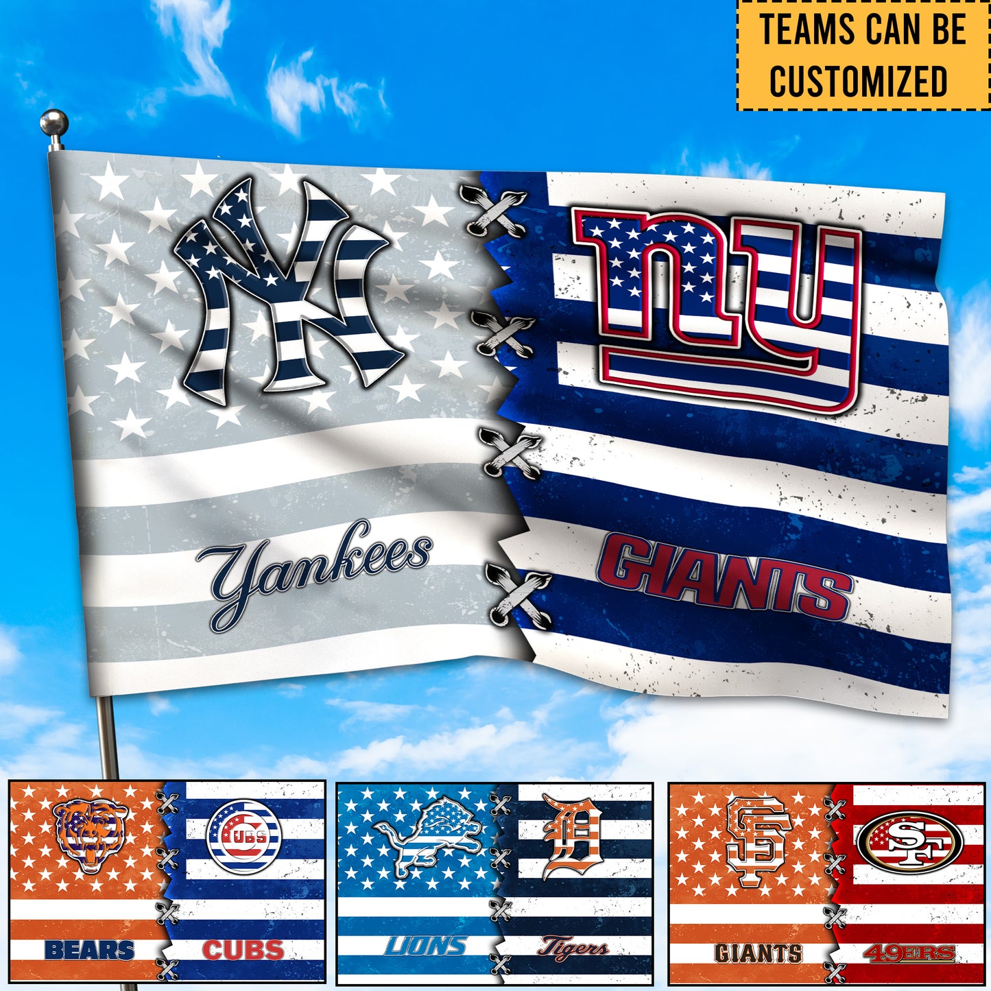 Two Teams House Flag - Customized House Flag