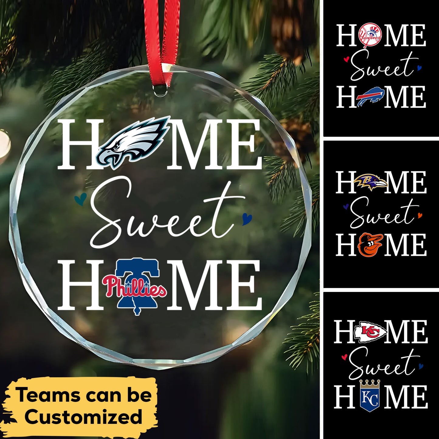 Home Sweet Home - Customized Glass Ornament