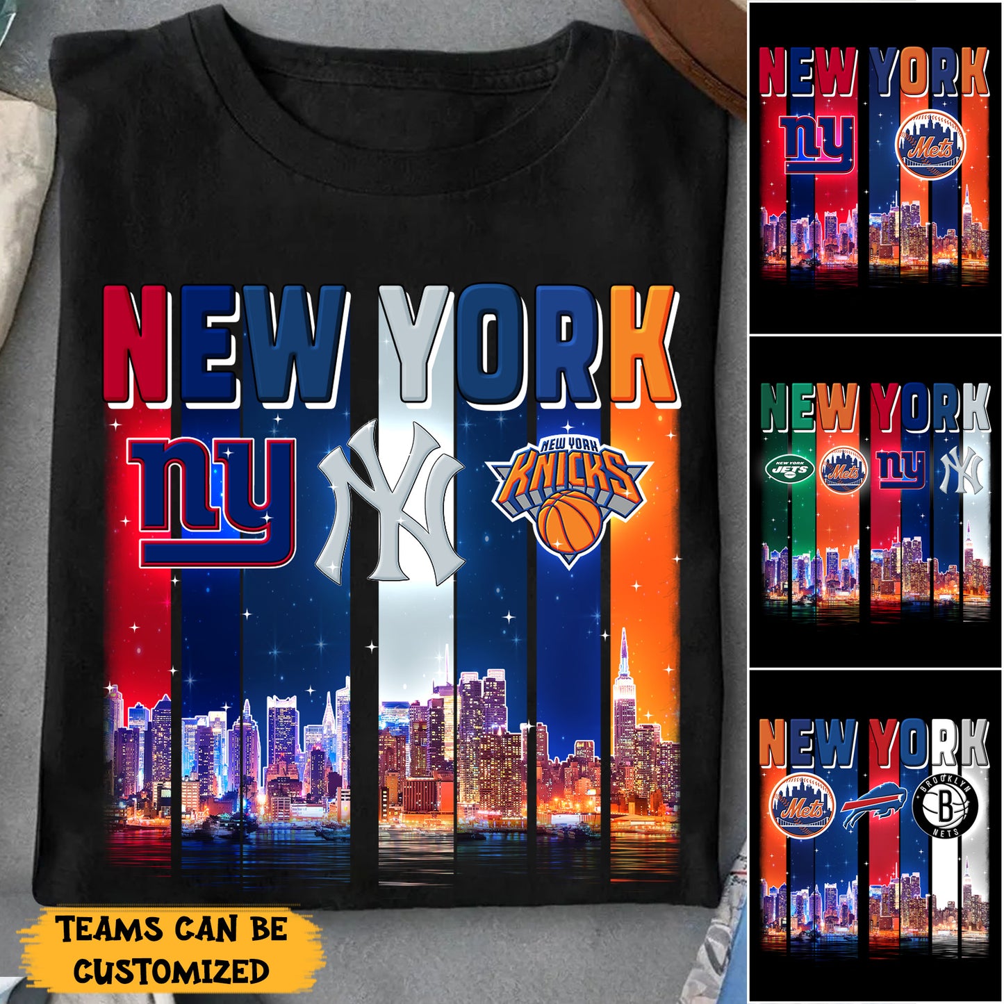 New York Teams Skyline Shirt - Customized Shirt