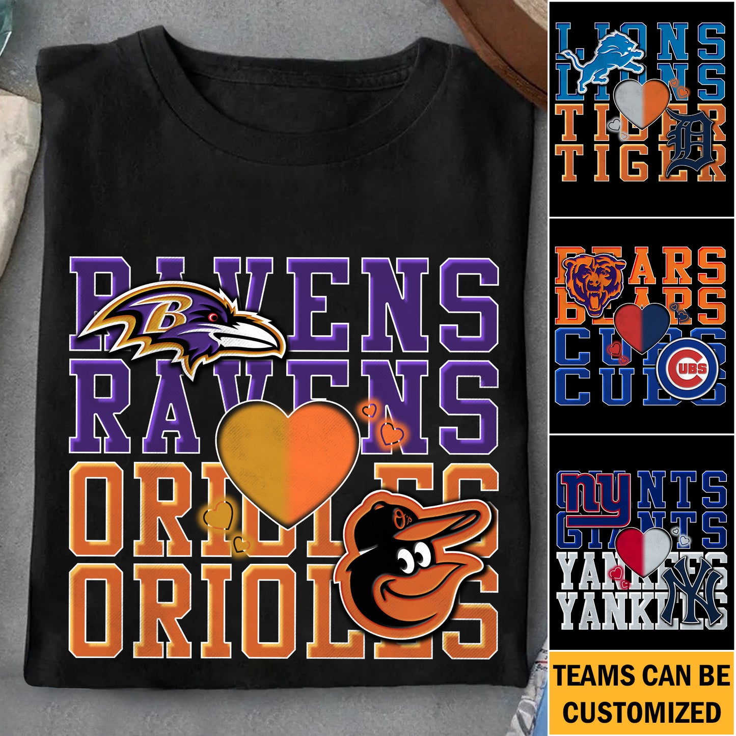 Love Two Teams Shirt - Customized Shirt (clt)