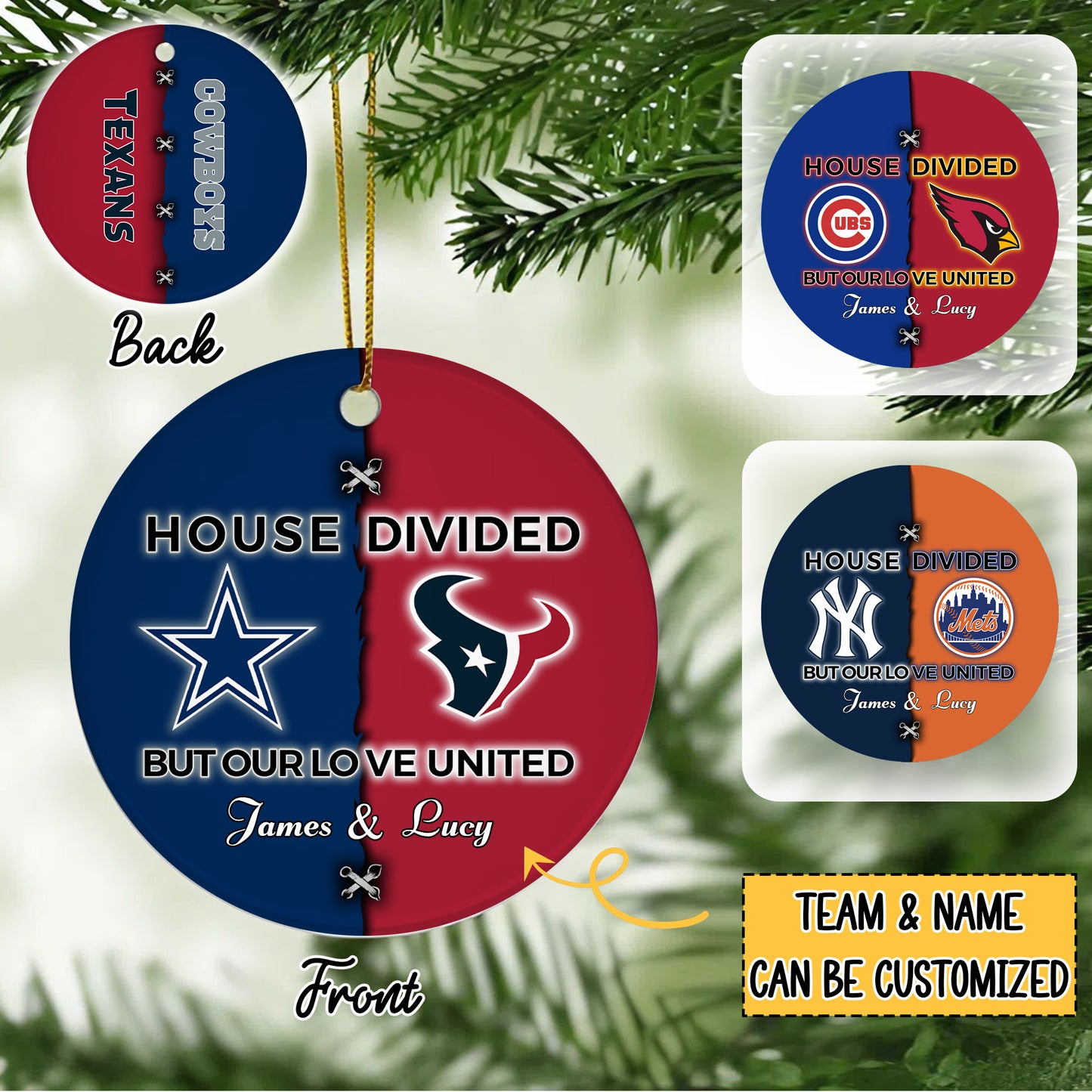 House Divided Circle Ceramic Ornament