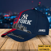 Teams New York Skyline Classic Cap - Customized Classic Cap - NYG NYYK