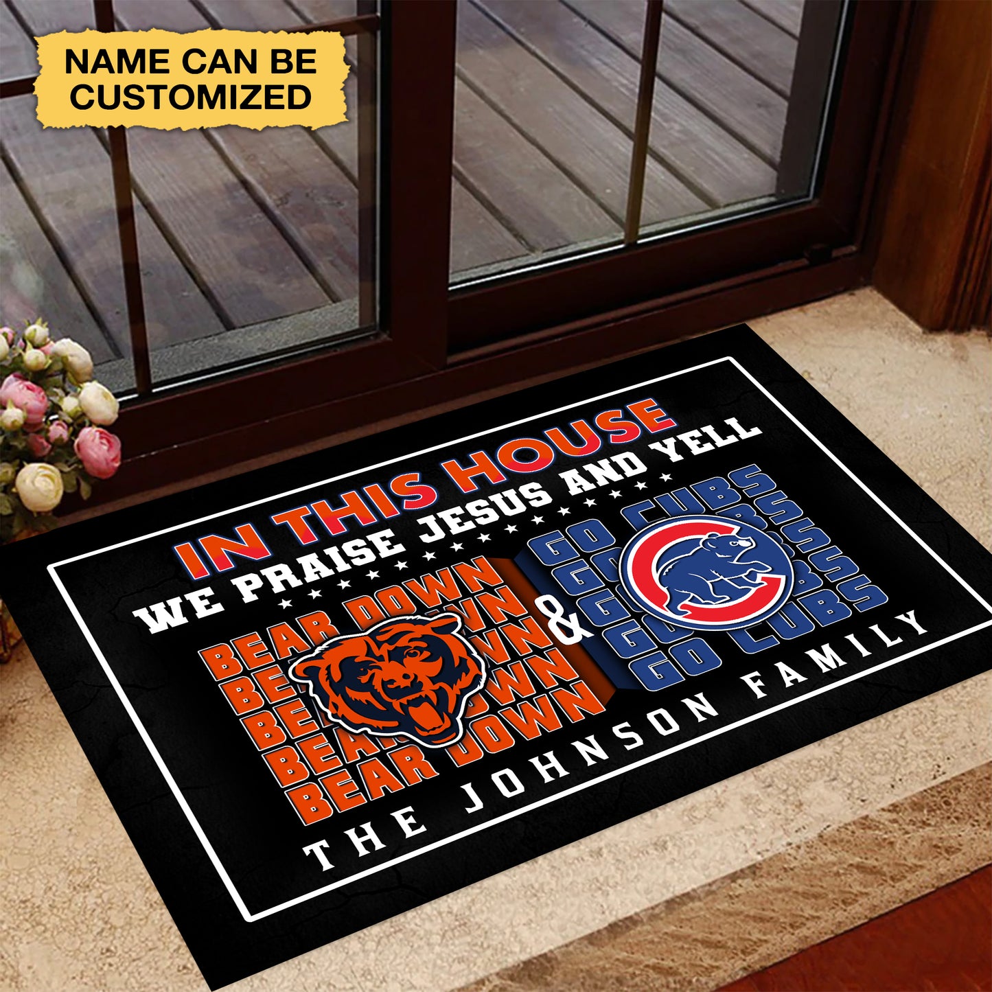 We Praise Jesus And Yell Doormat -  Customized Doormat - Anti Slip Indoor Doormat CCG