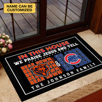 We Praise Jesus And Yell Doormat -  Customized Doormat - Anti Slip Indoor Doormat CCG