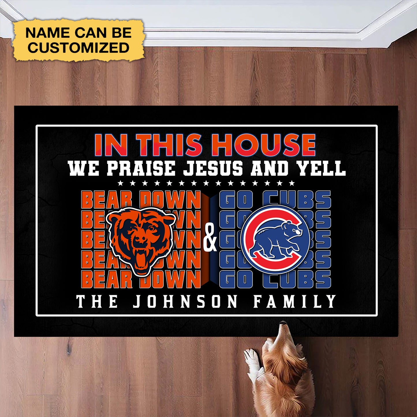 We Praise Jesus And Yell Doormat -  Customized Doormat - Anti Slip Indoor Doormat CCG