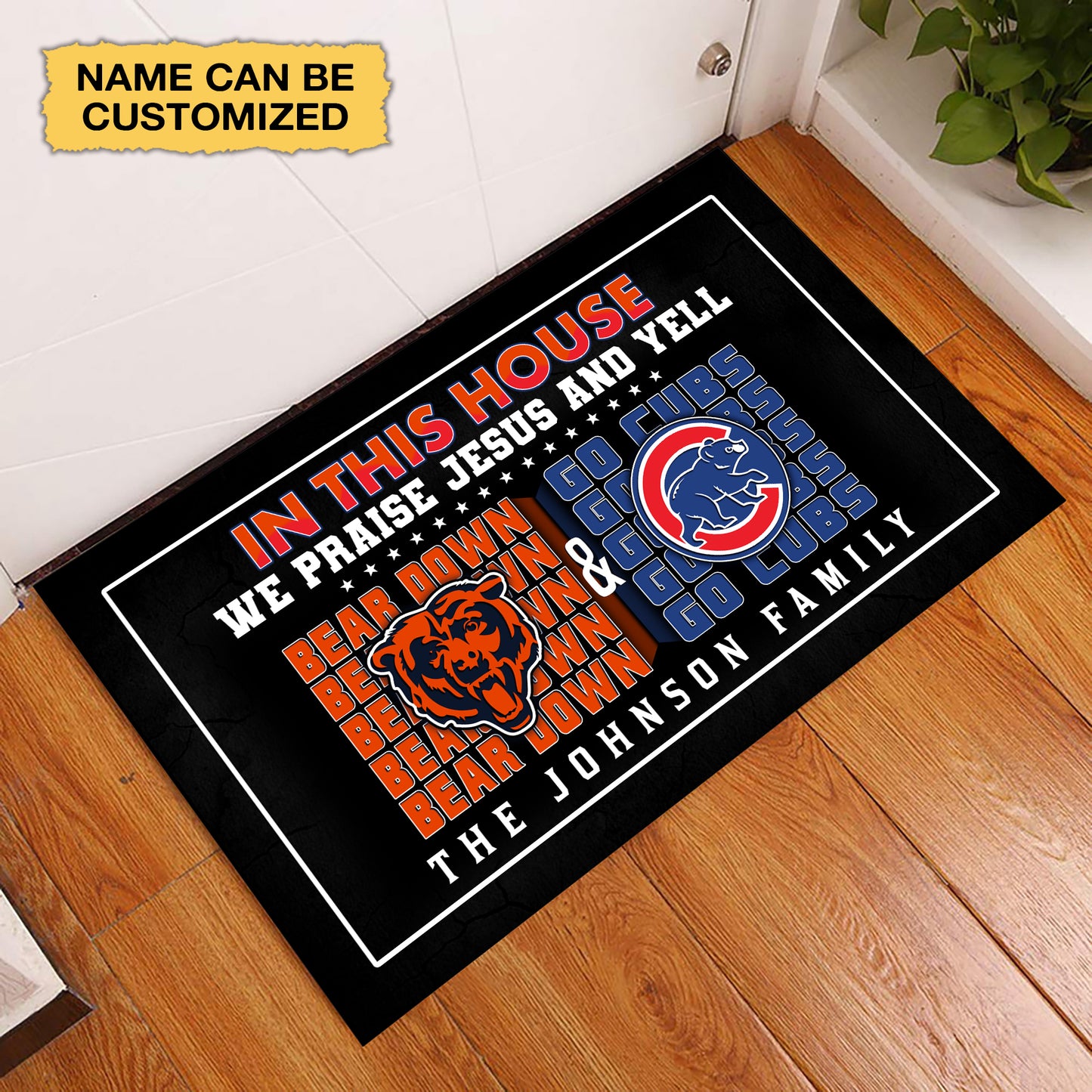 We Praise Jesus And Yell Doormat -  Customized Doormat - Anti Slip Indoor Doormat CCG