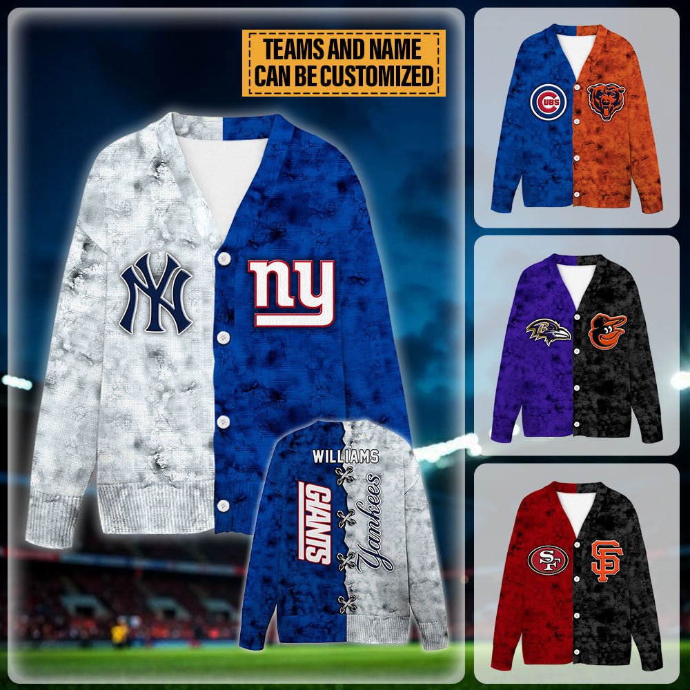 Teams Cardigan Sweater - Customized Cardigan Sweater