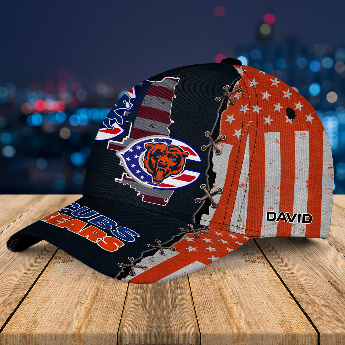 Chicago Flag Cap - Customized Classic Cap - CCGC, CCGB