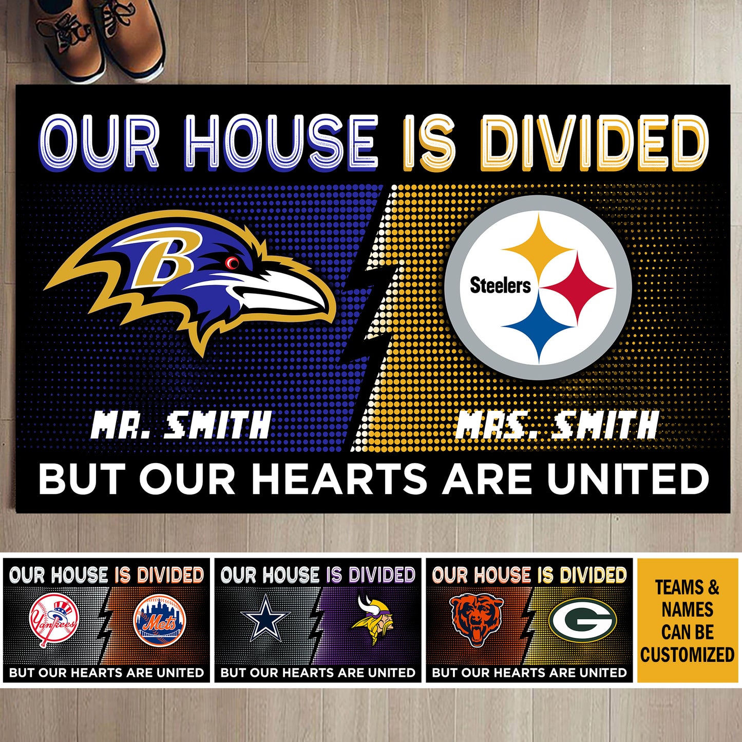 Our House Is Divided -  Customized Doormat - Anti Slip Indoor Doormat