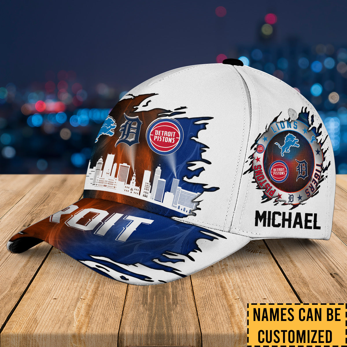 Detroit Skyline Classic Cap - Customized Classic Cap - v2