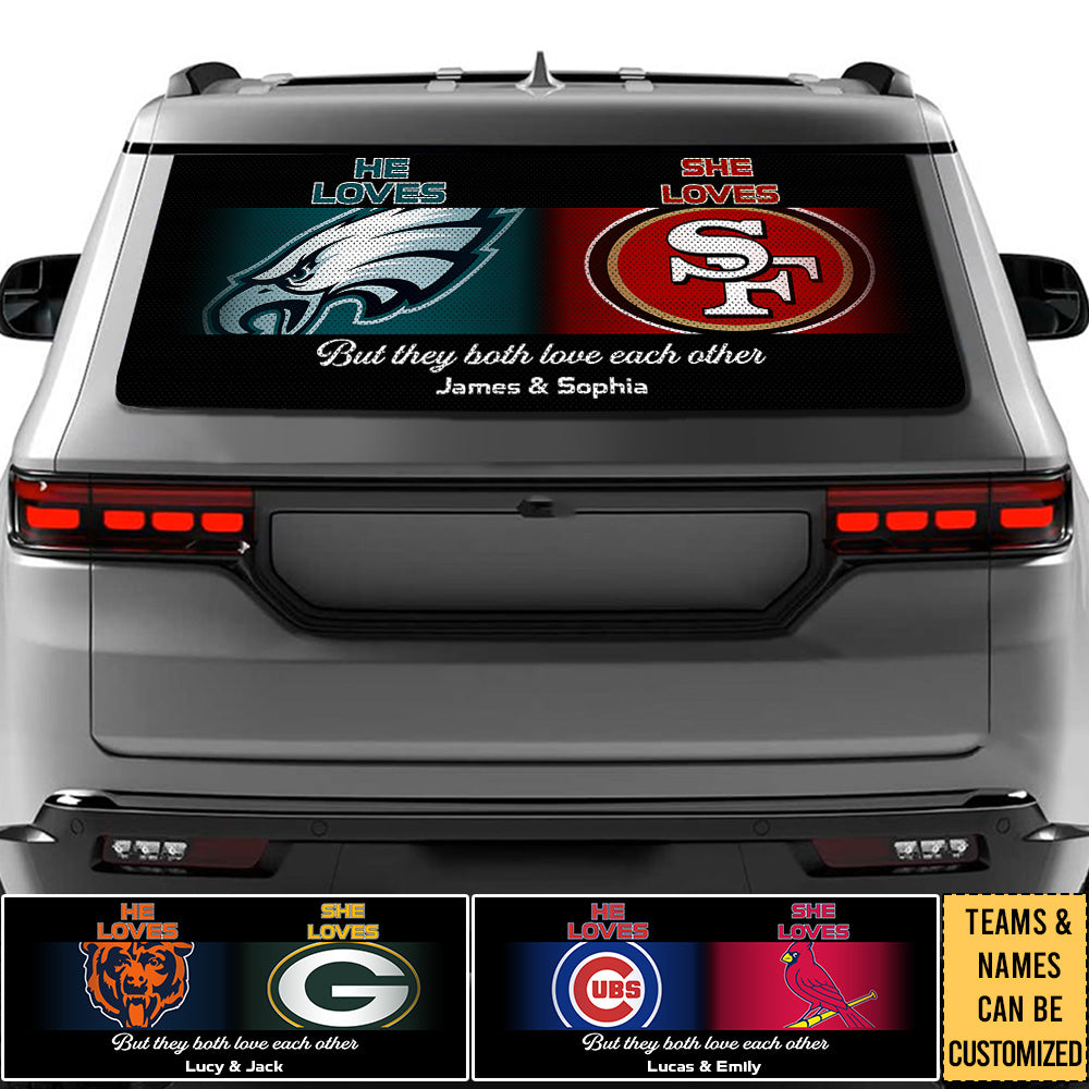 Customized Car Rear Windows Sticker - He Loves, She Loves