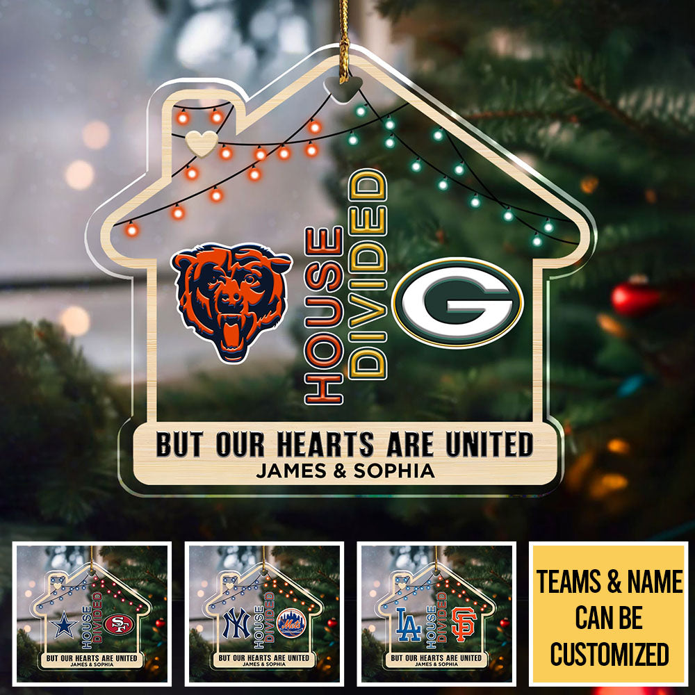 House Divided Christmas Acrylic Ornament - Customized Acrylic Ornament - One-side Print