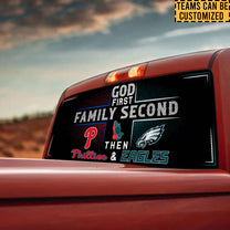 Customized Car Rear Windows Sticker - God First Family Second