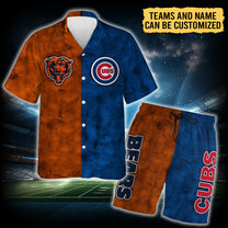 Teams Hawaiian Shirt and Beach Shorts Set - Customized Set