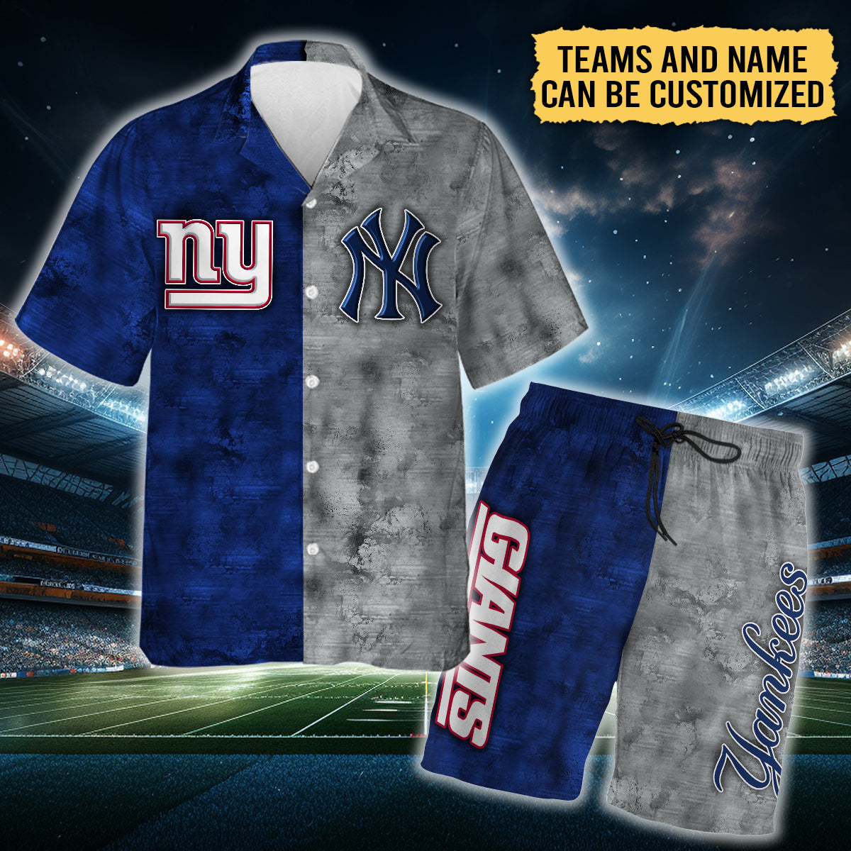 Teams Hawaiian Shirt and Beach Shorts Set - Customized Set