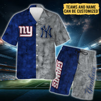 Teams Hawaiian Shirt and Beach Shorts Set - Customized Set