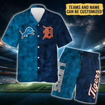 Teams Hawaiian Shirt and Beach Shorts Set - Customized Set