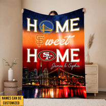 Home Sweet Home Skyline Fleece Blanket - Customized Fleece blanket - SF