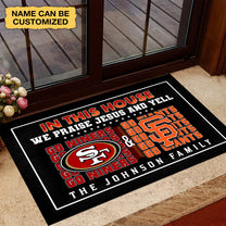 We Praise Jesus And Yell Doormat -  Customized Doormat - Anti Slip Indoor Doormat SF49 SFG