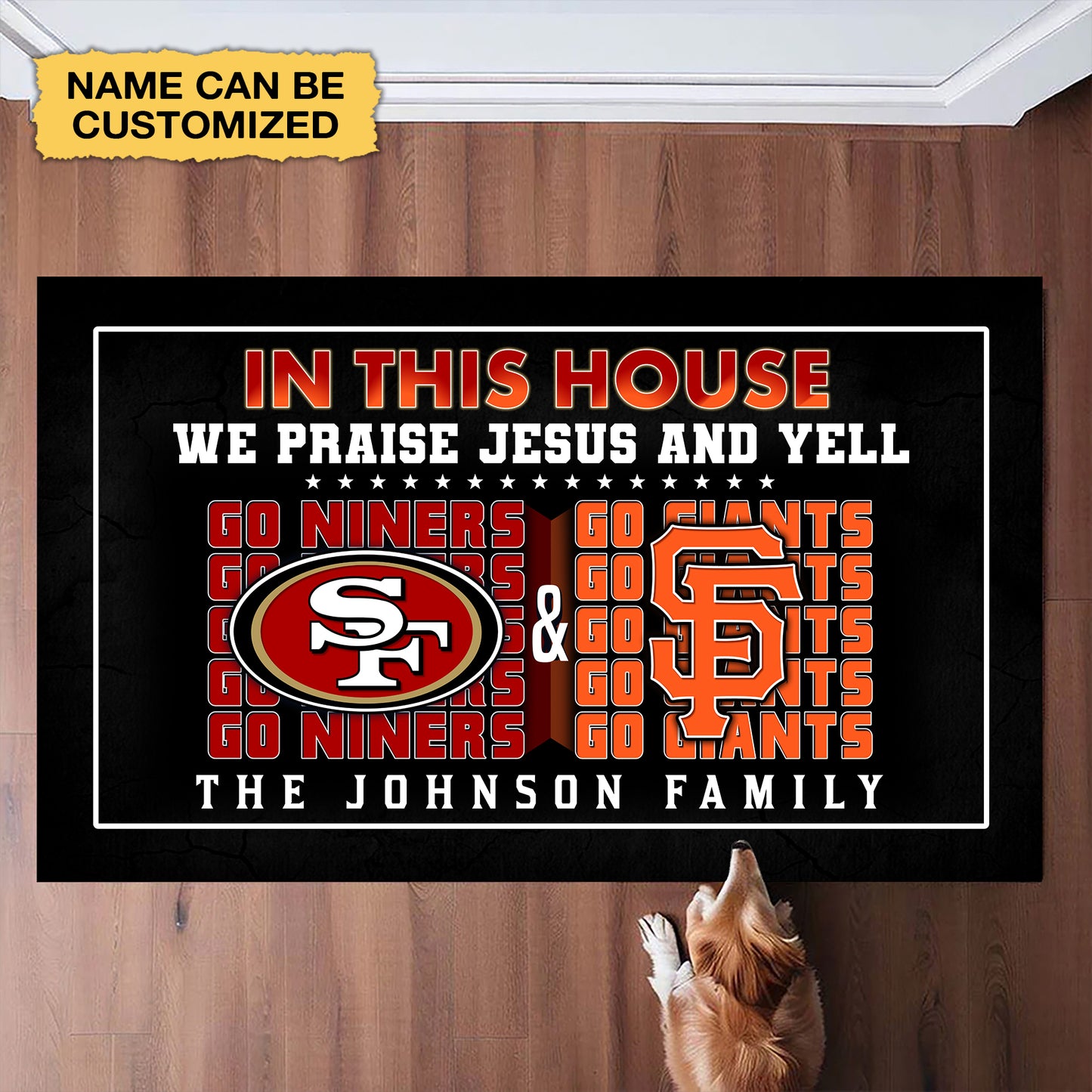 We Praise Jesus And Yell Doormat -  Customized Doormat - Anti Slip Indoor Doormat SF49 SFG