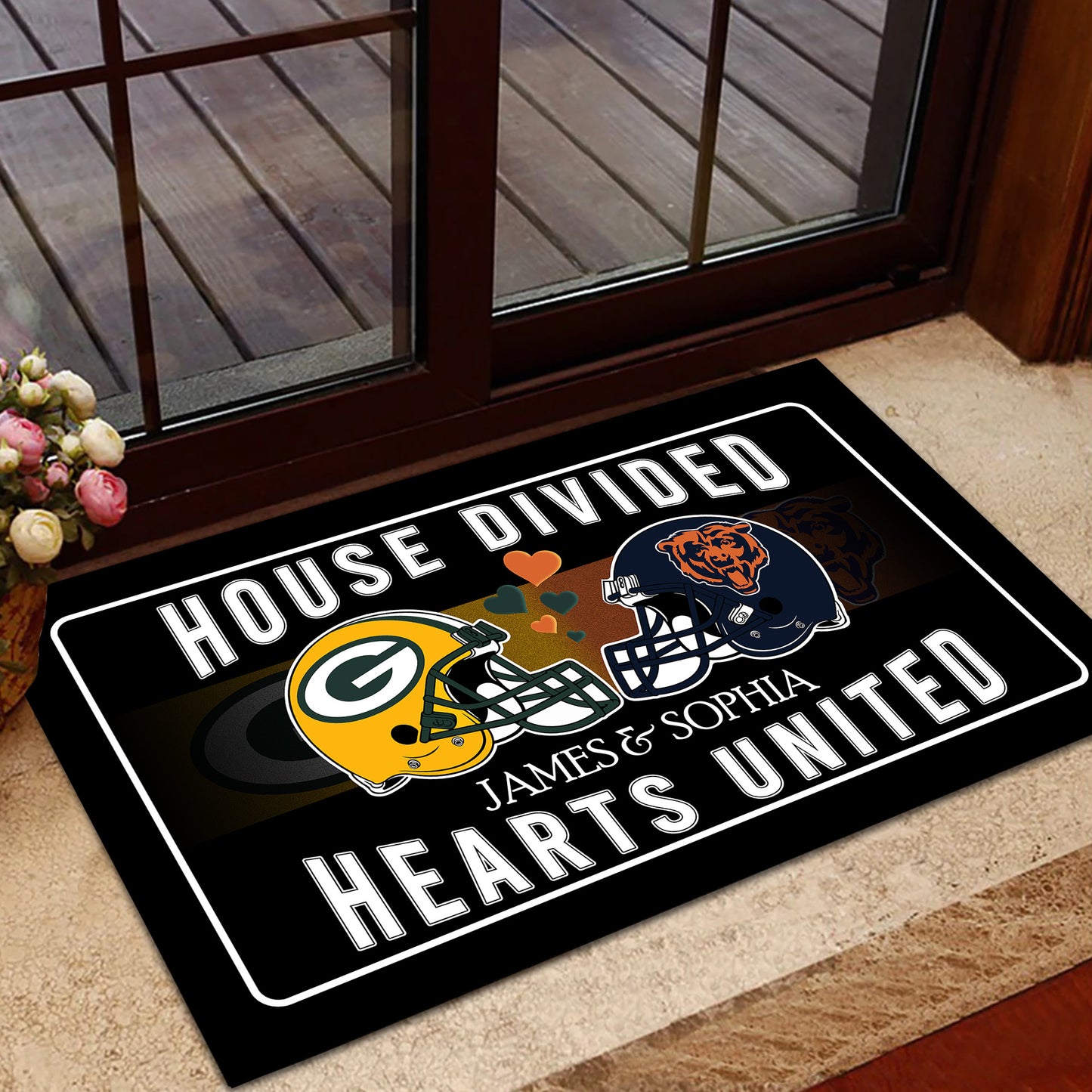 House Divided Hearts United -  Customized Doormat - Anti Slip Indoor Doormat