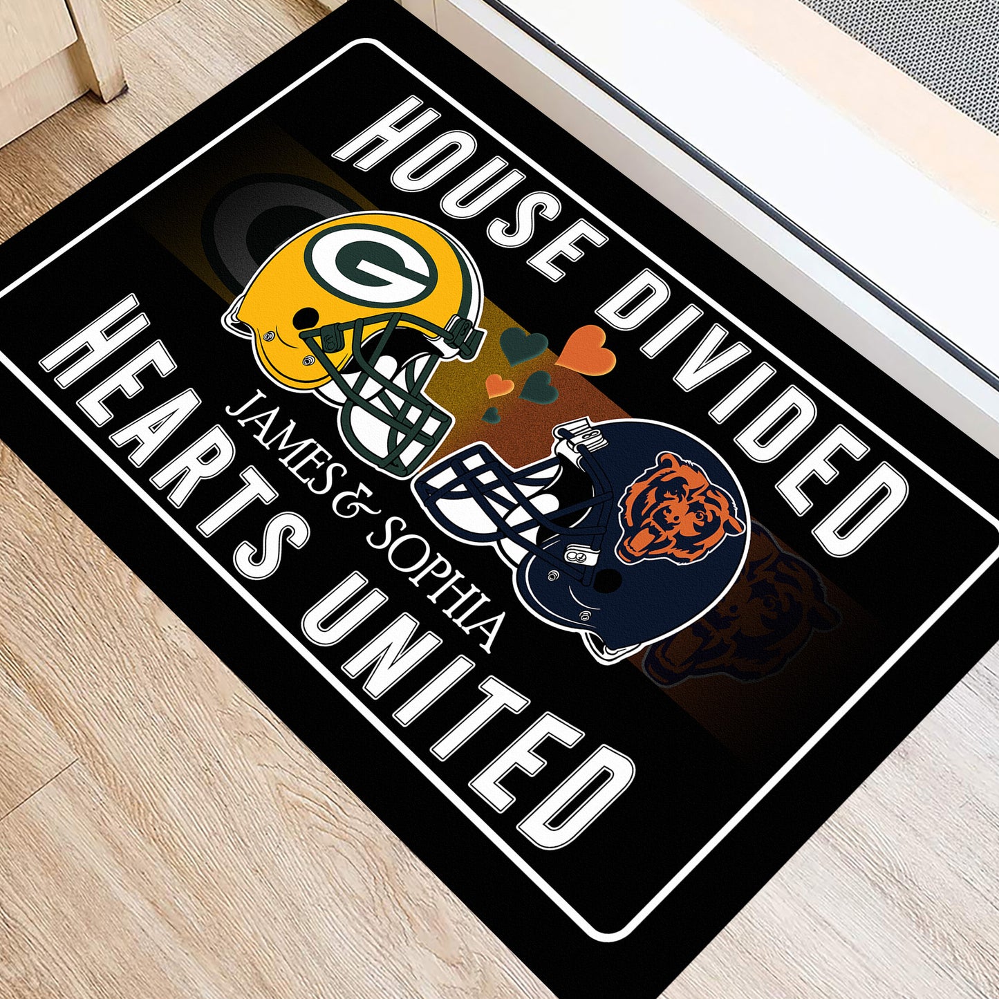 House Divided Hearts United -  Customized Doormat - Anti Slip Indoor Doormat