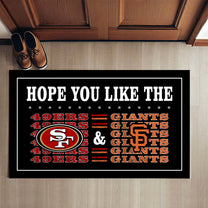 Hope You Like SF G & SF49ers - Customized Doormat  - Anti Slip Indoor Doormat