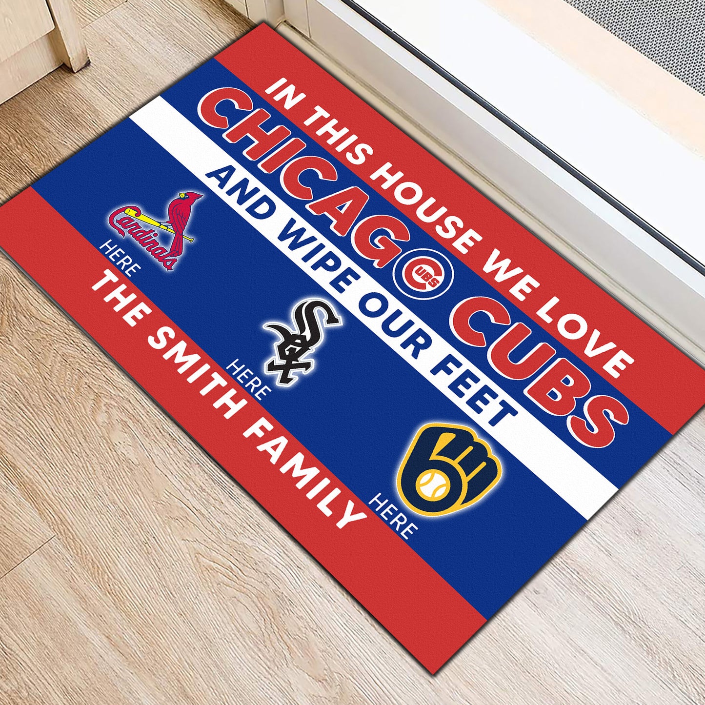 In This House We Love My Team Doormat -  Customized Doormat - Anti Slip Indoor Doormat CCGC