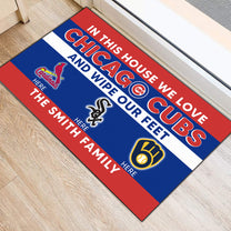 In This House We Love My Team Doormat -  Customized Doormat - Anti Slip Indoor Doormat CCGC