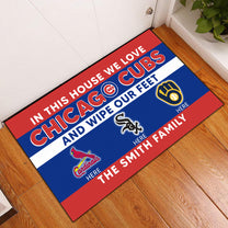 In This House We Love My Team Doormat -  Customized Doormat - Anti Slip Indoor Doormat CCGC