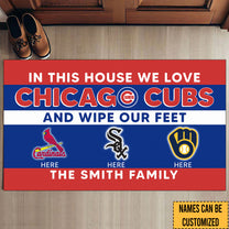 In This House We Love My Team Doormat -  Customized Doormat - Anti Slip Indoor Doormat CCGC