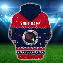New York Christmas Fleece Hoodie - Customized Fleece Hoodie - GIYK
