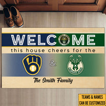 This House Cheers For Team  Customized Doormat - Anti Slip Indoor Doormat