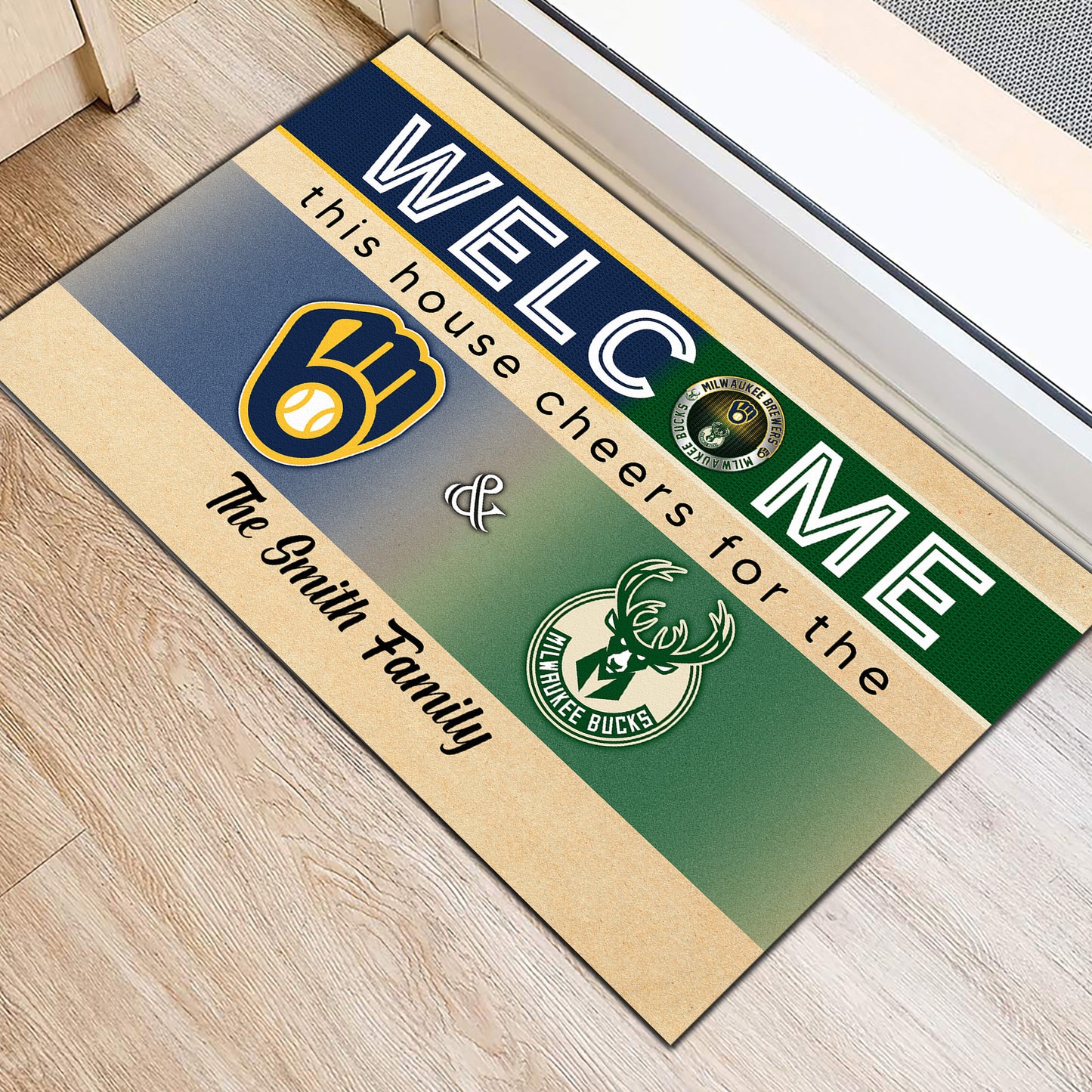 This House Cheers For Team  Customized Doormat - Anti Slip Indoor Doormat