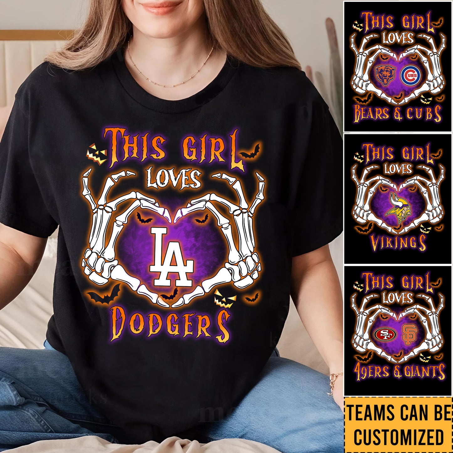 This Girl Loves Team Shirt - Customized Shirt - Halloween ver