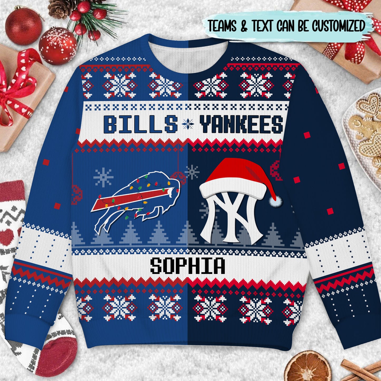 It's The Most Wonderful Time Of The Year Sweater - Customized Sweater - BFLB, NYYK