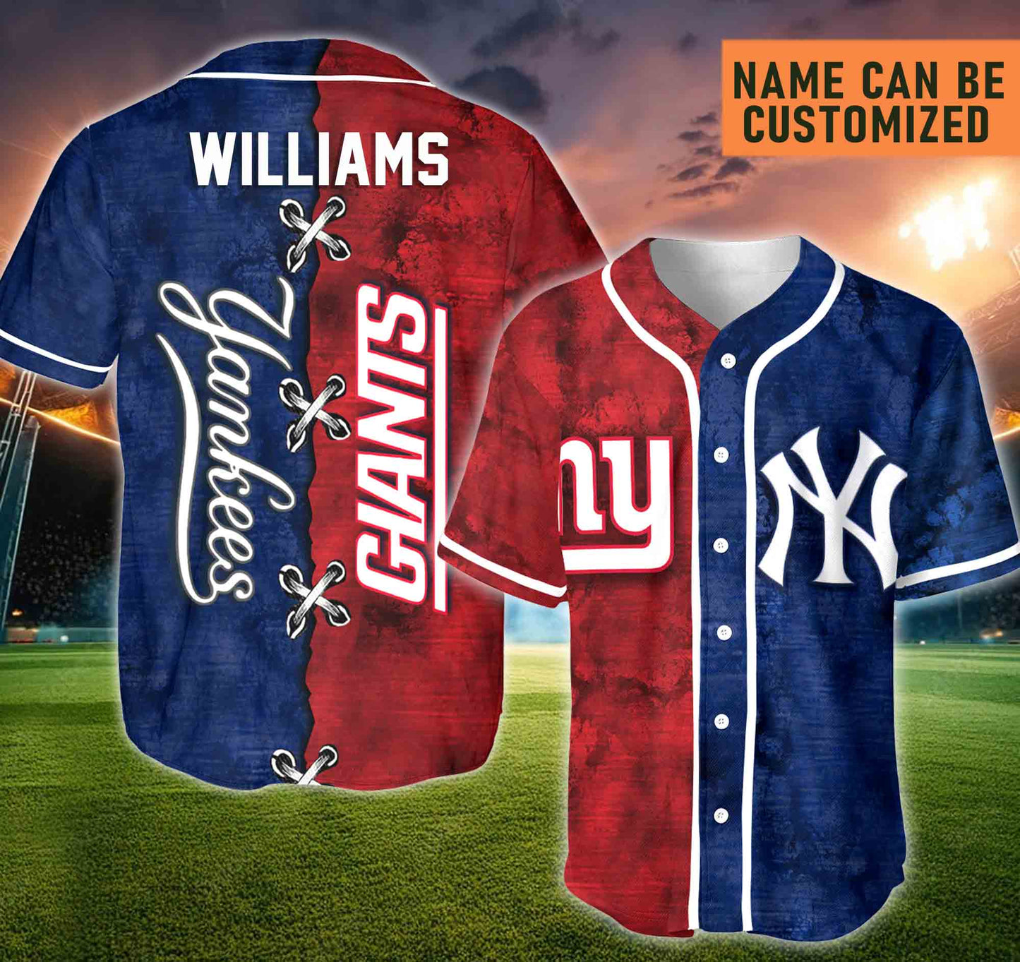 New York Short Sleeve Baseball Jersey- Customized Jersey
