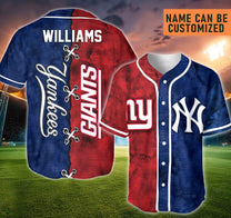 New York Short Sleeve Baseball Jersey- Customized Jersey
