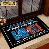 We Praise Jesus And Yell Doormat -  Customized Doormat - Anti Slip Indoor Doormat DTL DTTG