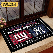 We Praise Jesus And Yell Doormat -  Customized Doormat - Anti Slip Indoor Doormat NYYK NYG