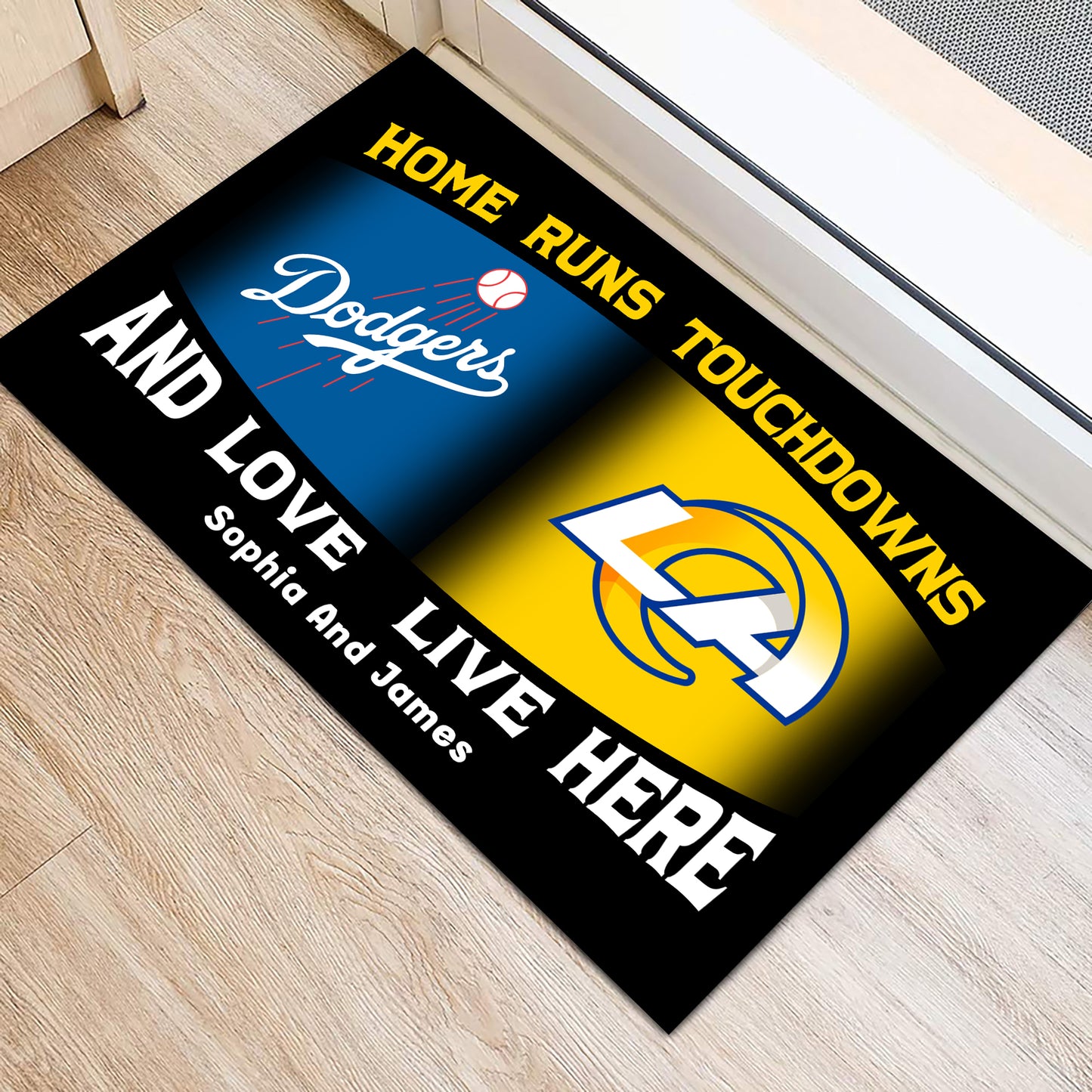 Home Runs Touchdowns  Customized Doormat - Anti Slip Indoor Doormat