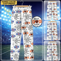 Best Dad Ever Pajama Pants - Customized Pajama Pants - Two Teams