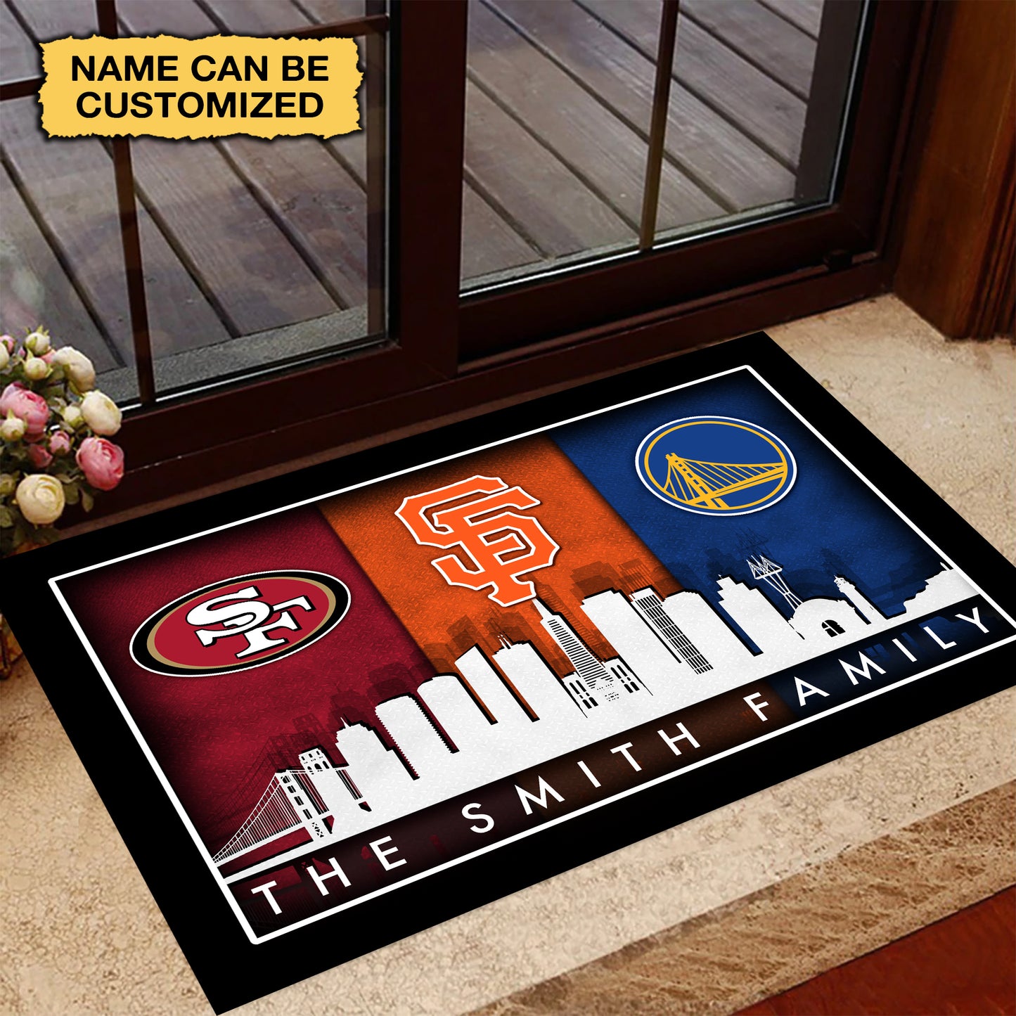 San Francisco Skyline Doormat -  Customized Doormat - Anti Slip Indoor Doormat - v2