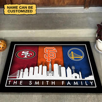 San Francisco Skyline Doormat -  Customized Doormat - Anti Slip Indoor Doormat - v2
